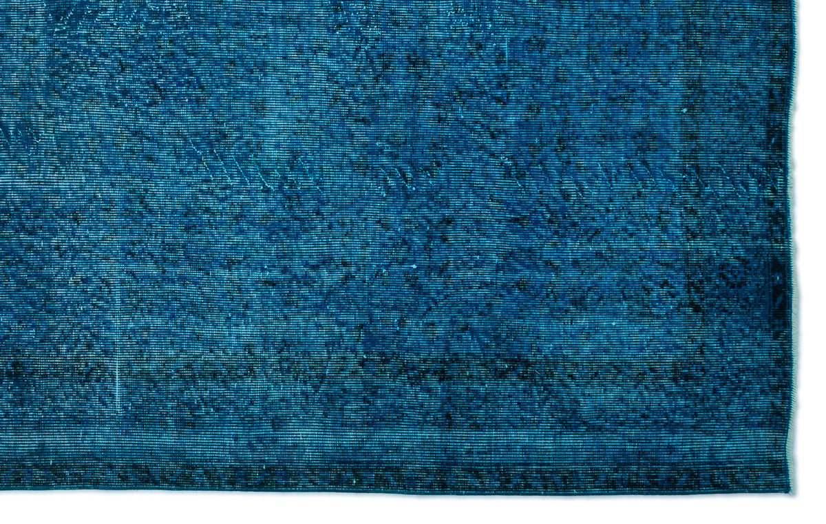Turquoise  Over Dyed Vintage Rug 5&#39;9&#39;&#39; x 9&#39;5&#39;&#39; ft 175 x 286 cm