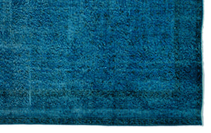 Turquoise  Over Dyed Vintage Rug 5'9'' x 9'5'' ft 175 x 286 cm