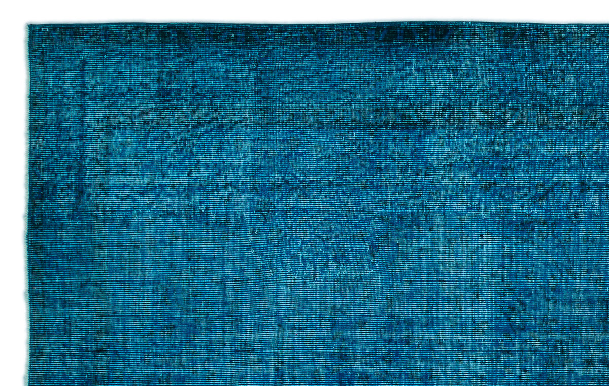 Turquoise  Over Dyed Vintage Rug 5&#39;9&#39;&#39; x 9&#39;5&#39;&#39; ft 175 x 286 cm