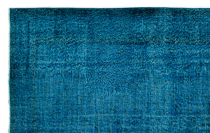 Turquoise  Over Dyed Vintage Rug 5'9'' x 9'5'' ft 175 x 286 cm