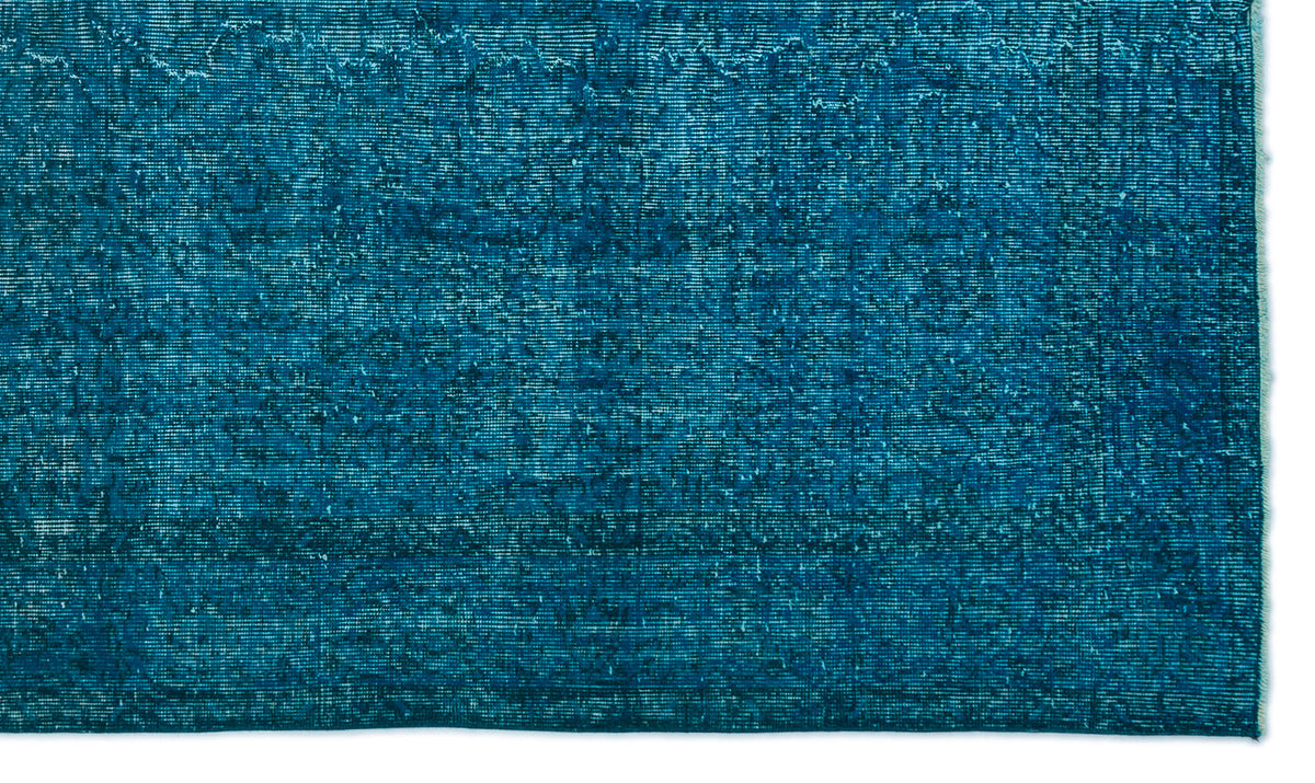 Turquoise  Over Dyed Vintage Rug 5&#39;4&#39;&#39; x 9&#39;1&#39;&#39; ft 162 x 276 cm
