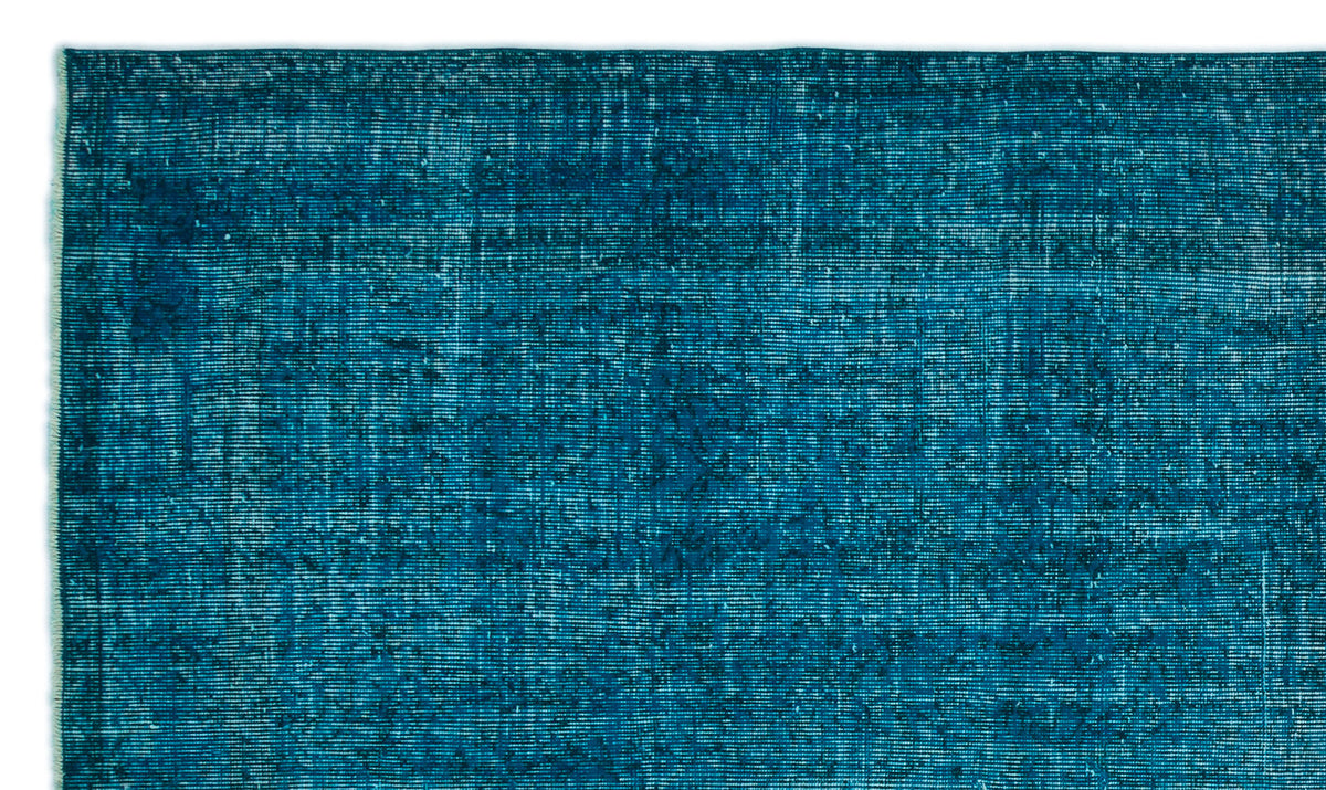 Turquoise  Over Dyed Vintage Rug 5&#39;4&#39;&#39; x 9&#39;1&#39;&#39; ft 162 x 276 cm