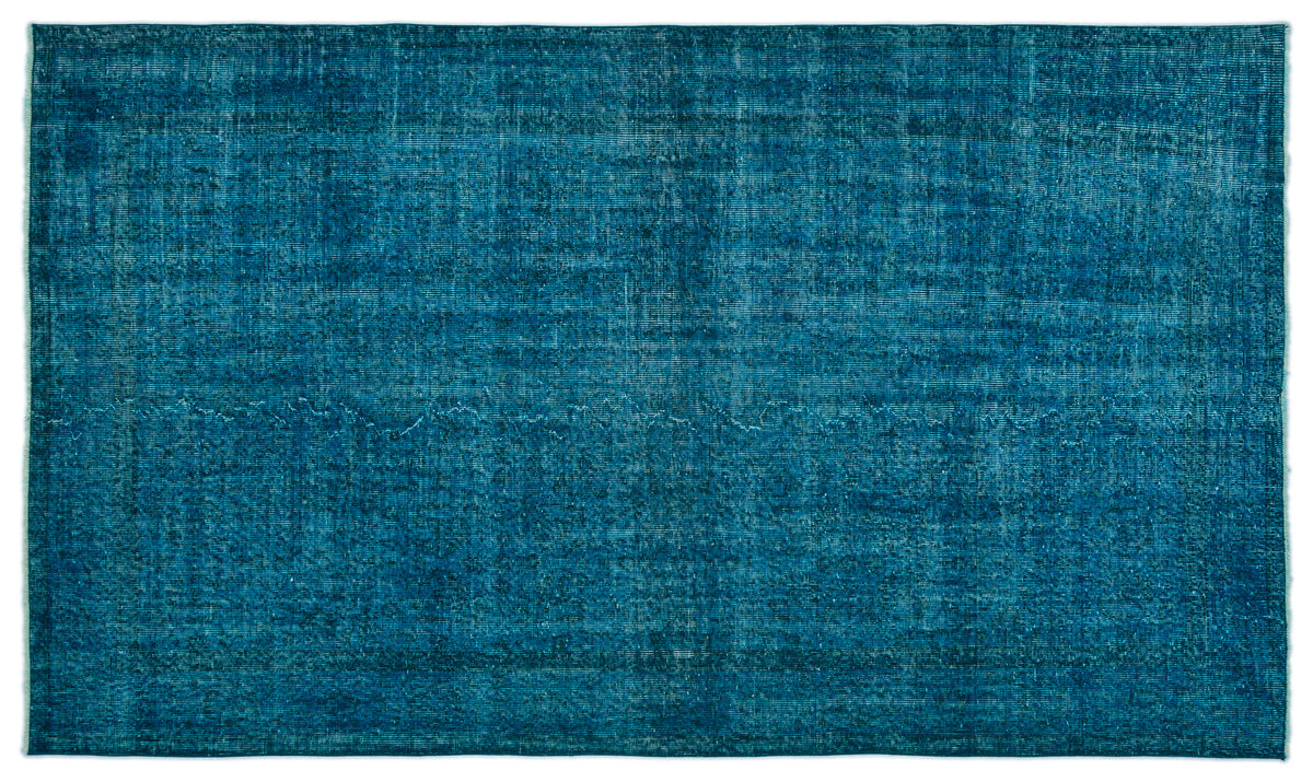 Turquoise  Over Dyed Vintage Rug 5&#39;4&#39;&#39; x 9&#39;1&#39;&#39; ft 162 x 276 cm