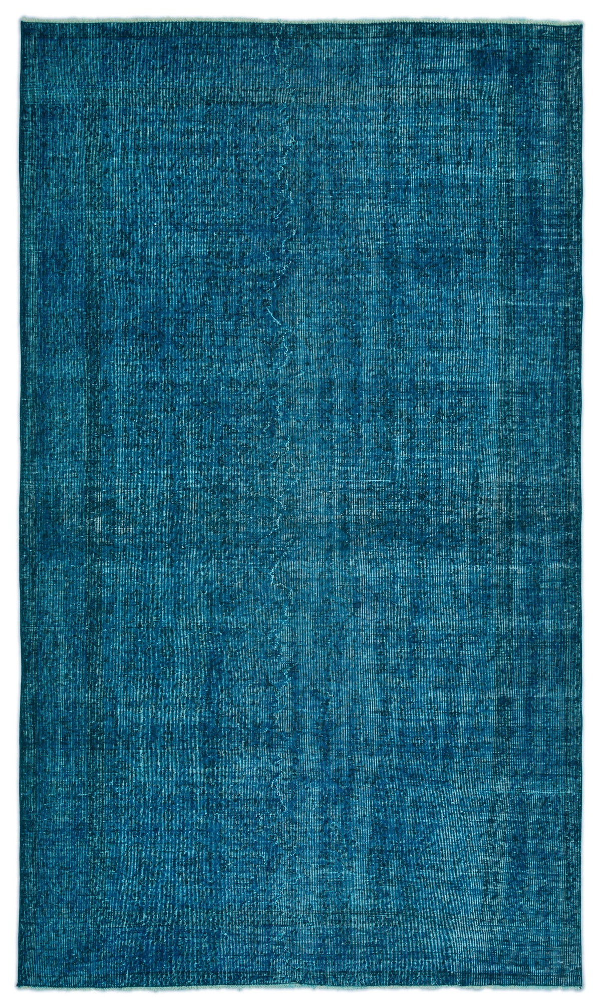 Turquoise  Over Dyed Vintage Rug 5&#39;4&#39;&#39; x 9&#39;1&#39;&#39; ft 162 x 276 cm