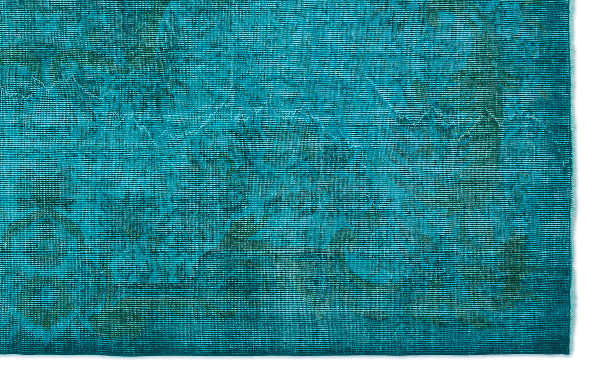 Turquoise  Over Dyed Vintage Rug 5&#39;9&#39;&#39; x 9&#39;3&#39;&#39; ft 174 x 281 cm