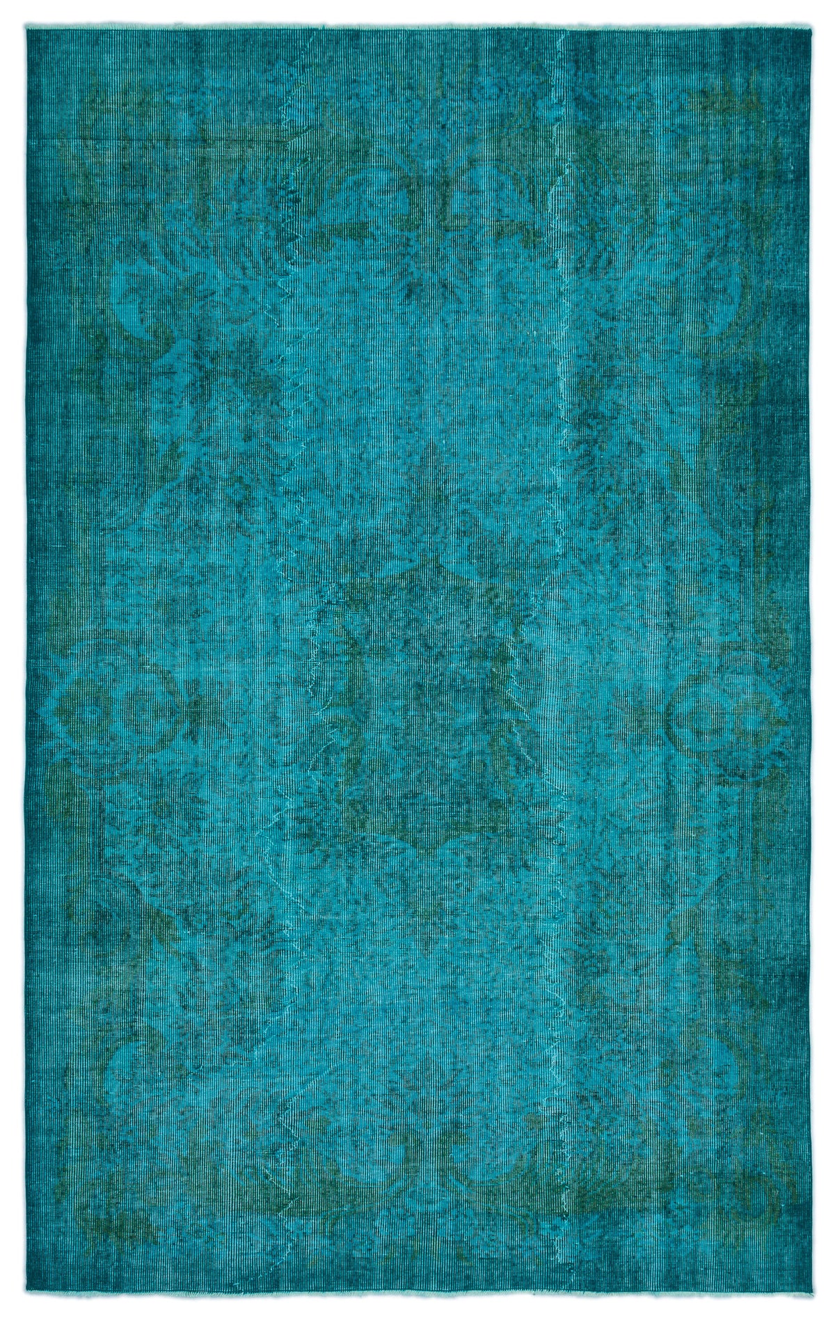 Turquoise  Over Dyed Vintage Rug 5&#39;9&#39;&#39; x 9&#39;3&#39;&#39; ft 174 x 281 cm