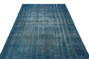 Turquoise  Over Dyed Vintage Rug 5'11'' x 8'8'' ft 180 x 264 cm