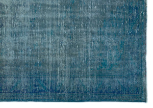 Turquoise  Over Dyed Vintage Rug 5'11'' x 8'8'' ft 180 x 264 cm