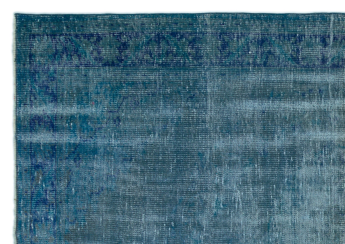 Turquoise  Over Dyed Vintage Rug 5&#39;11&#39;&#39; x 8&#39;8&#39;&#39; ft 180 x 264 cm