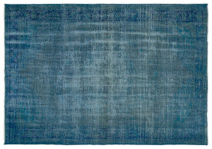 Turquoise  Over Dyed Vintage Rug 5'11'' x 8'8'' ft 180 x 264 cm