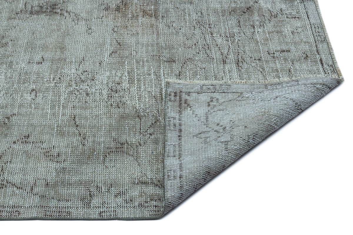 Gray Over Dyed Vintage Rug 5&#39;5&#39;&#39; x 8&#39;12&#39;&#39; ft 166 x 274 cm