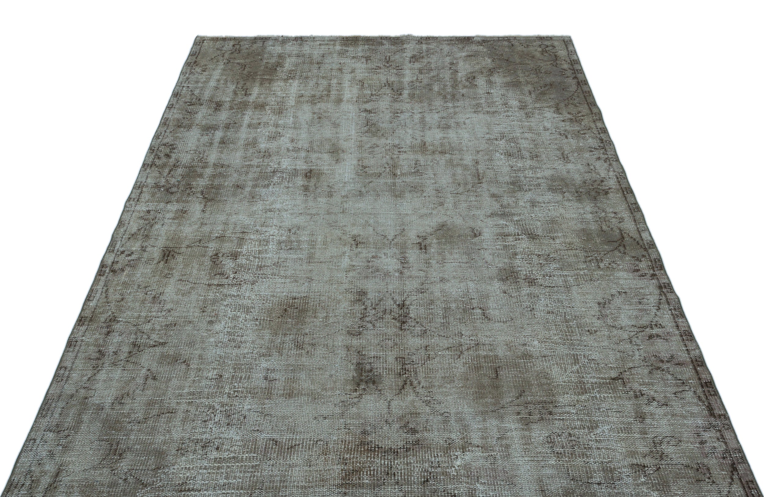 Gray Over Dyed Vintage Rug 5'5'' x 8'12'' ft 166 x 274 cm