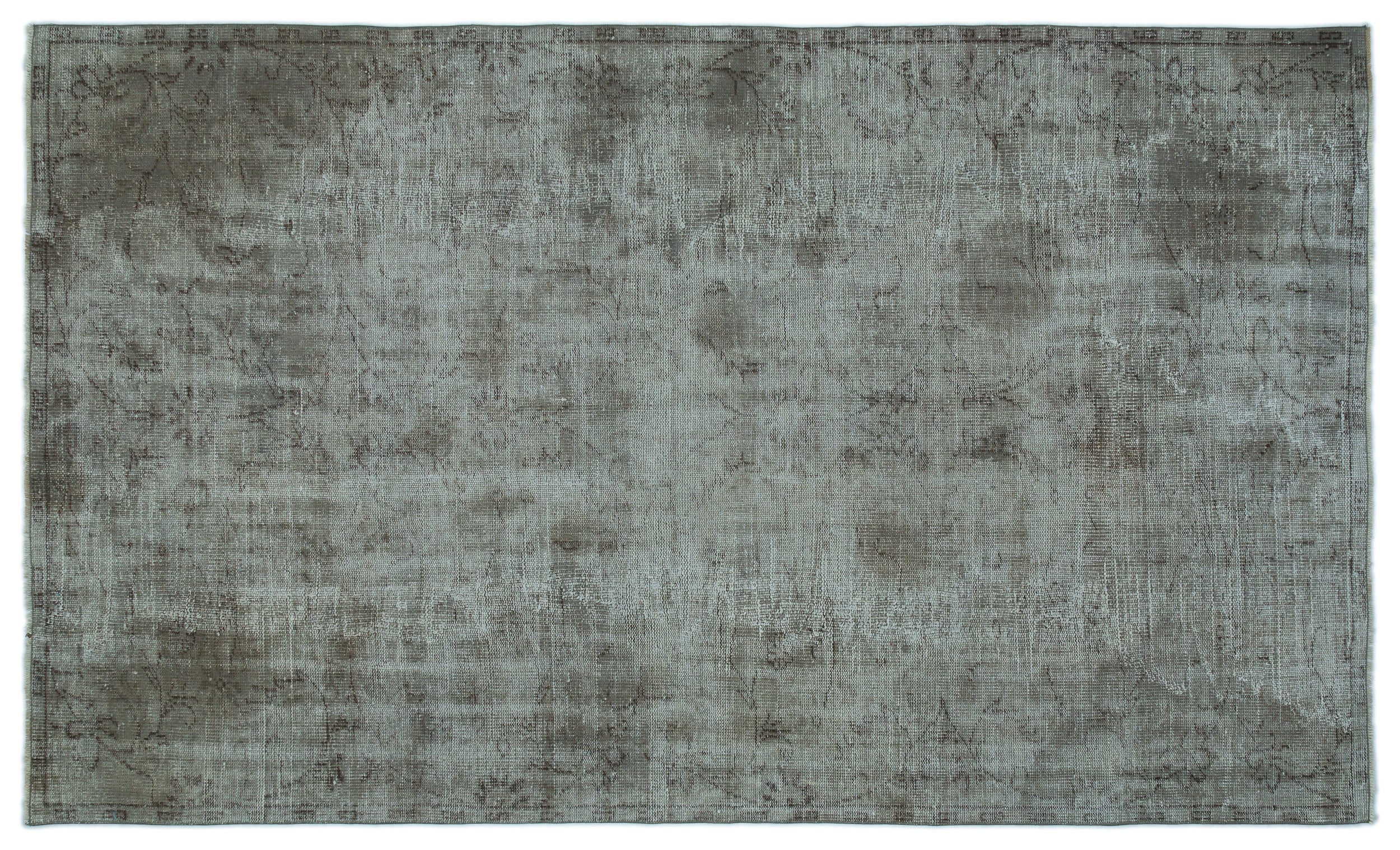 Gray Over Dyed Vintage Rug 5'5'' x 8'12'' ft 166 x 274 cm