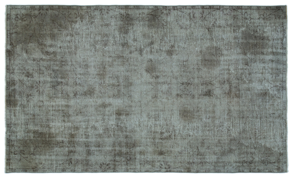 Gray Over Dyed Vintage Rug 5&#39;5&#39;&#39; x 8&#39;12&#39;&#39; ft 166 x 274 cm