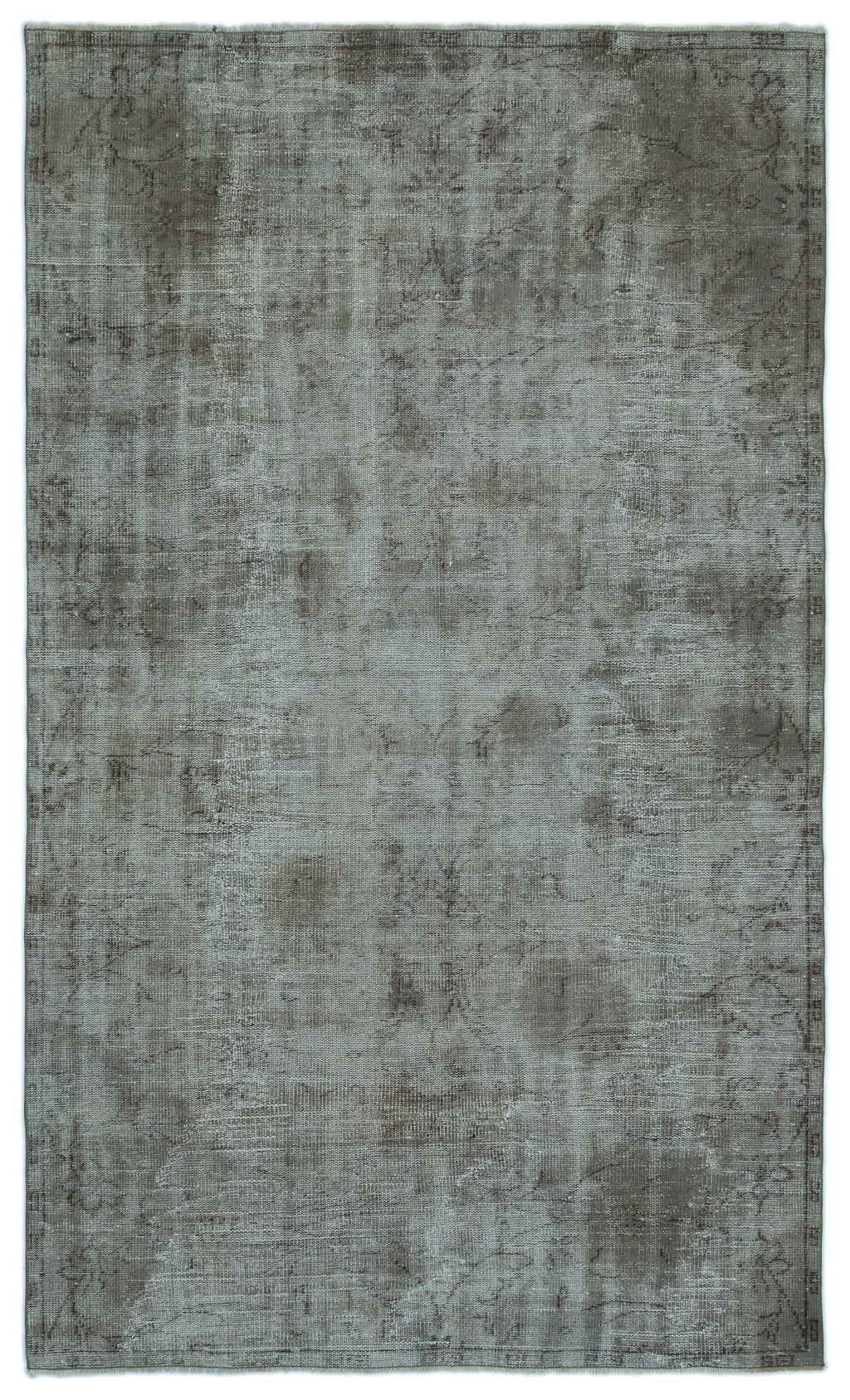 Gray Over Dyed Vintage Rug 5'5'' x 8'12'' ft 166 x 274 cm