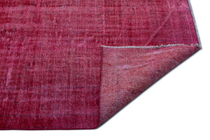 Red Over Dyed Vintage Rug 5'9'' x 9'1'' ft 176 x 277 cm