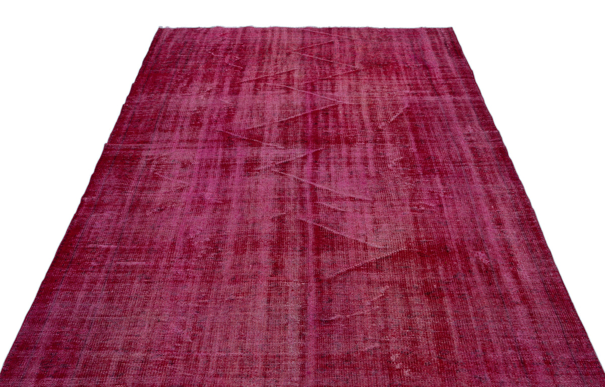 Red Over Dyed Vintage Rug 5&#39;9&#39;&#39; x 9&#39;1&#39;&#39; ft 176 x 277 cm