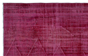 Red Over Dyed Vintage Rug 5'9'' x 9'1'' ft 176 x 277 cm
