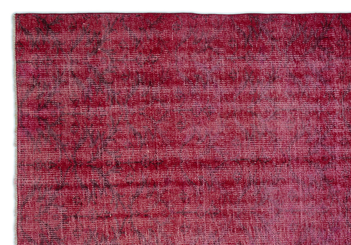 Red Over Dyed Vintage Rug 5&#39;12&#39;&#39; x 8&#39;7&#39;&#39; ft 182 x 261 cm