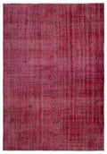 Red Over Dyed Vintage Rug 5'12'' x 8'7'' ft 182 x 261 cm