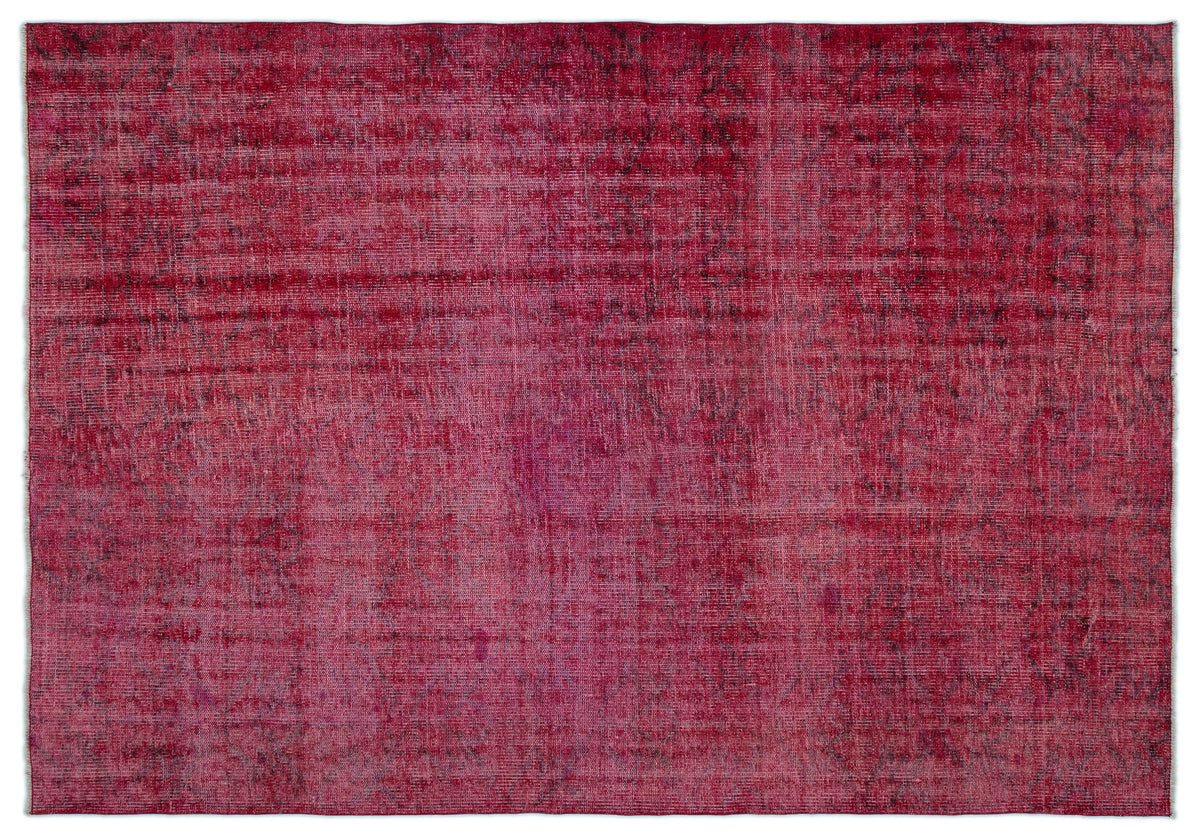 Red Over Dyed Vintage Rug 5&#39;12&#39;&#39; x 8&#39;7&#39;&#39; ft 182 x 261 cm