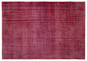 Red Over Dyed Vintage Rug 5'12'' x 8'7'' ft 182 x 261 cm