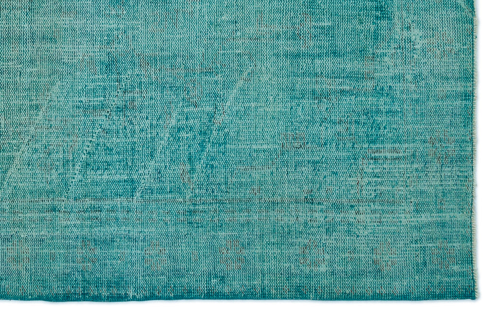 Turquoise  Over Dyed Vintage Rug 5'4'' x 8'4'' ft 162 x 255 cm