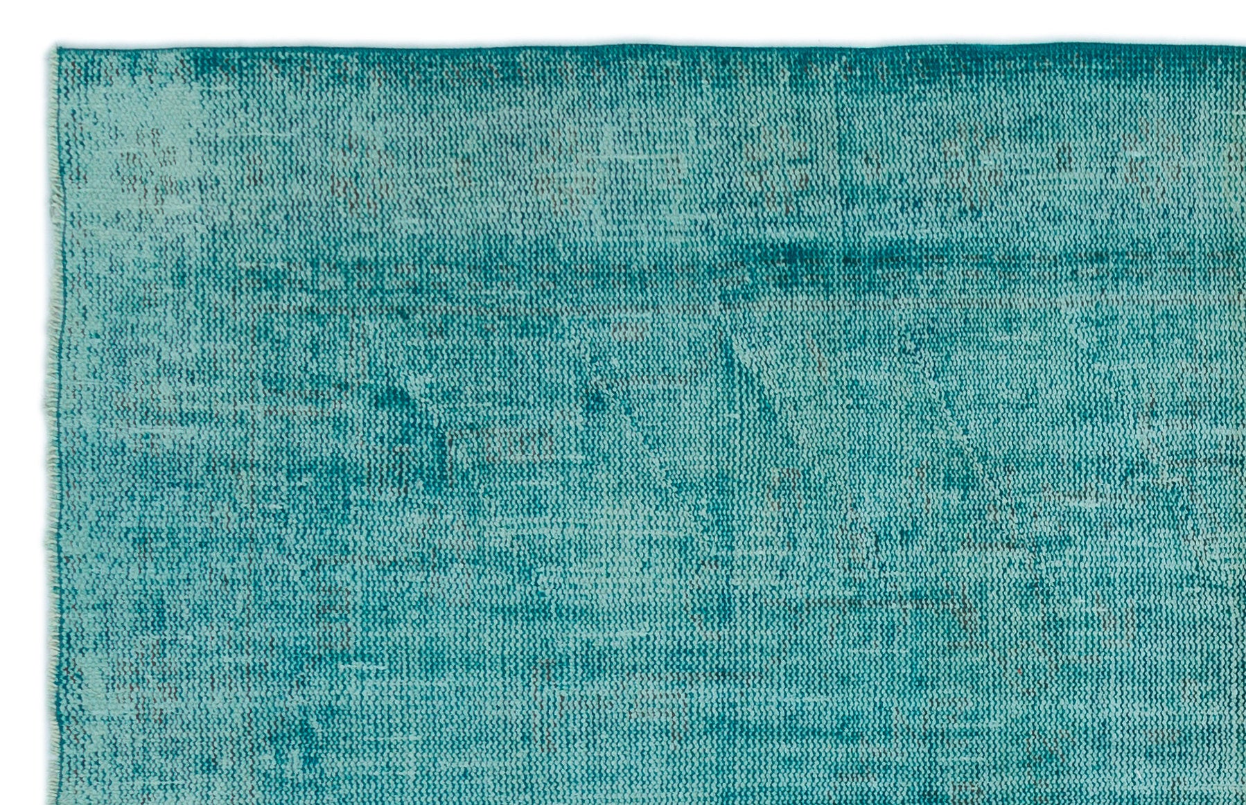 Turquoise  Over Dyed Vintage Rug 5'4'' x 8'4'' ft 162 x 255 cm