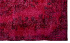 Red Over Dyed Vintage Rug 5'9'' x 9'7'' ft 175 x 292 cm