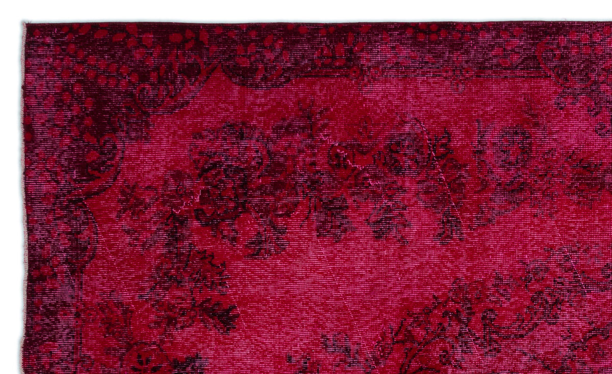 Red Over Dyed Vintage Rug 5&#39;9&#39;&#39; x 9&#39;7&#39;&#39; ft 175 x 292 cm