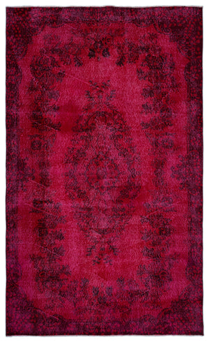 Red Over Dyed Vintage Rug 5'9'' x 9'7'' ft 175 x 292 cm