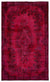Red Over Dyed Vintage Rug 5'9'' x 9'7'' ft 175 x 292 cm