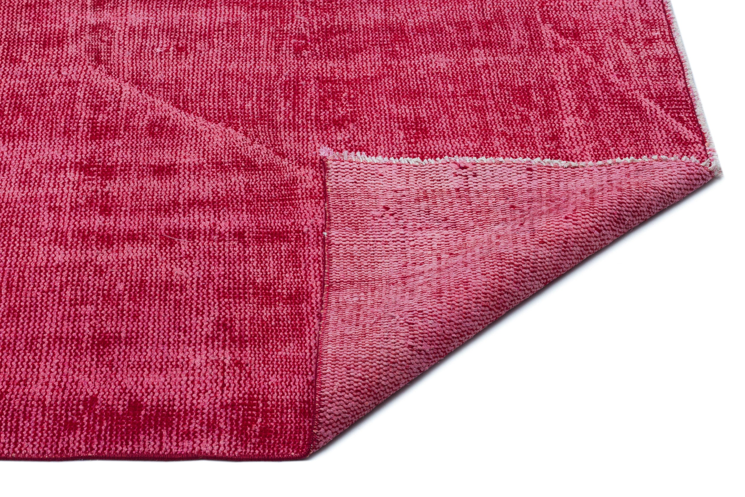 Red Over Dyed Vintage Rug 5'3'' x 9'0'' ft 161 x 275 cm