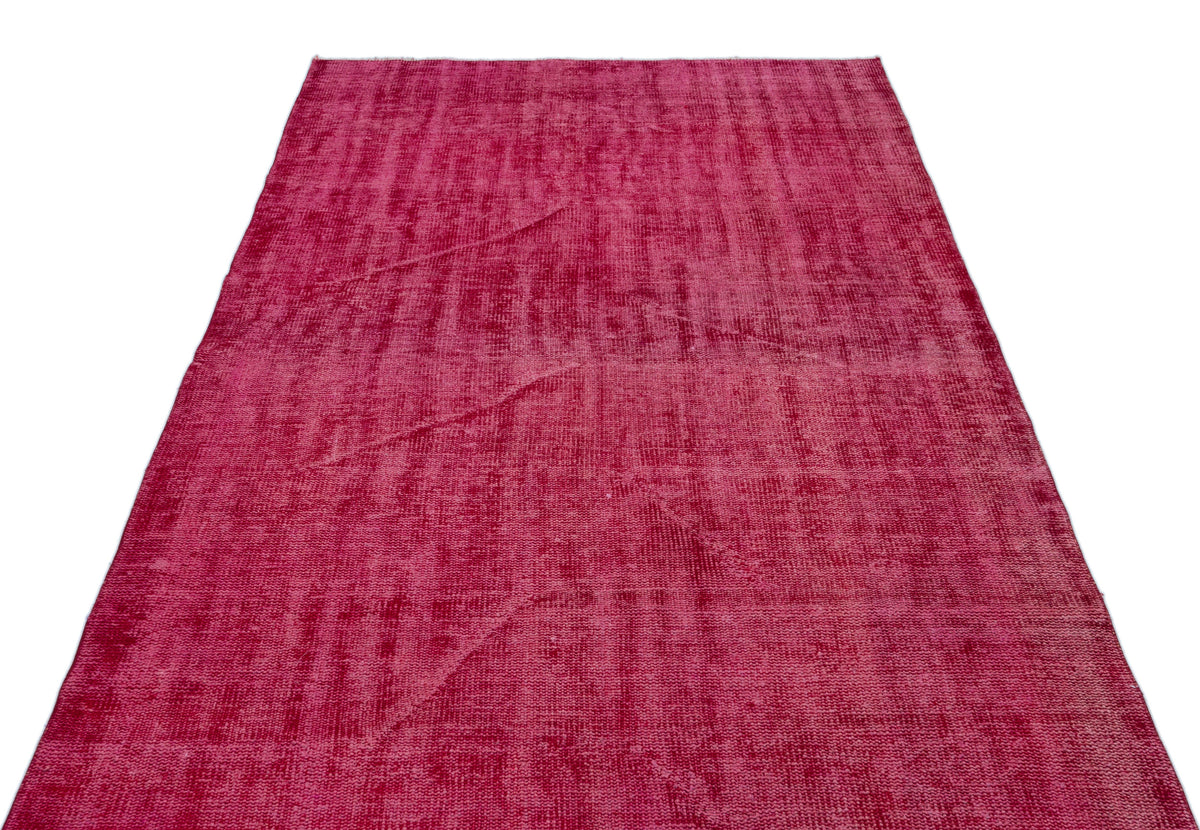 Red Over Dyed Vintage Rug 5&#39;3&#39;&#39; x 9&#39;0&#39;&#39; ft 161 x 275 cm