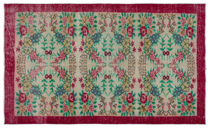 Retro Over Dyed Vintage Rug 5'4'' x 8'11'' ft 163 x 272 cm