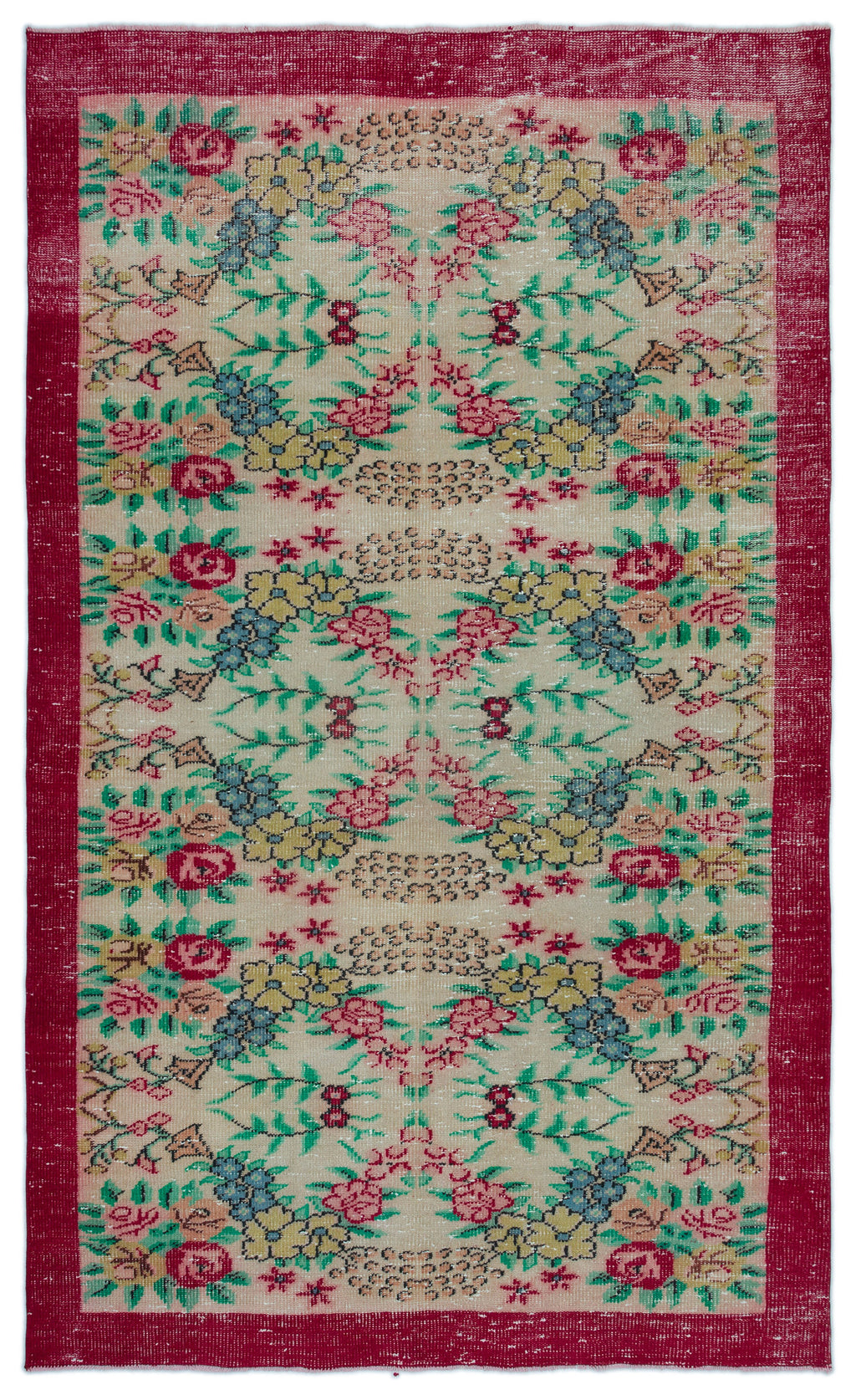 Retro Over Dyed Vintage Rug 5'4'' x 8'11'' ft 163 x 272 cm