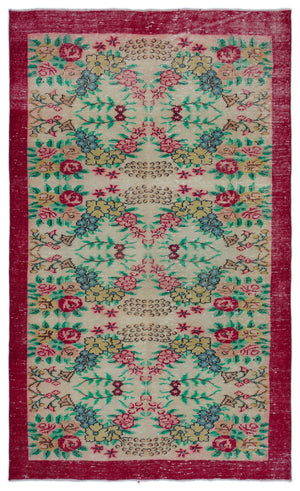 Retro Over Dyed Vintage Rug 5'4'' x 8'11'' ft 163 x 272 cm