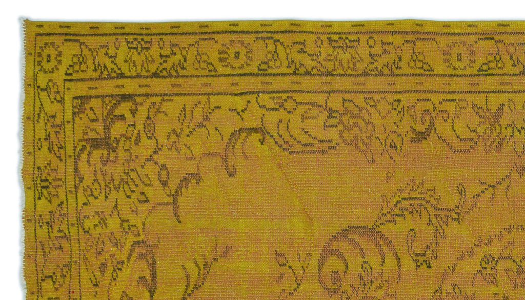 Yellow Over Dyed Vintage Rug 4'11'' x 8'12'' ft 151 x 274 cm