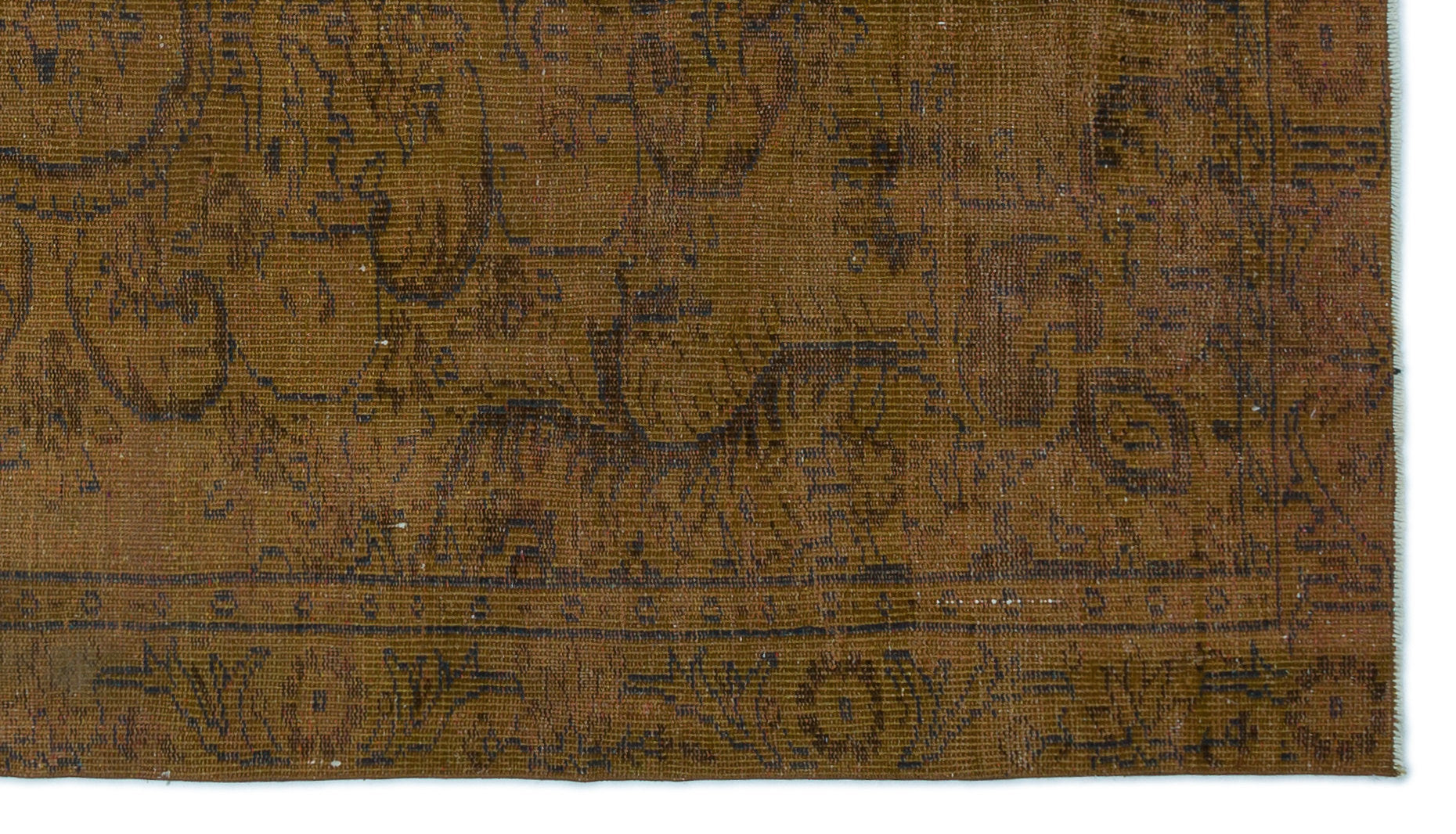 Brown Over Dyed Vintage Rug 4'10'' x 8'8'' ft 148 x 263 cm