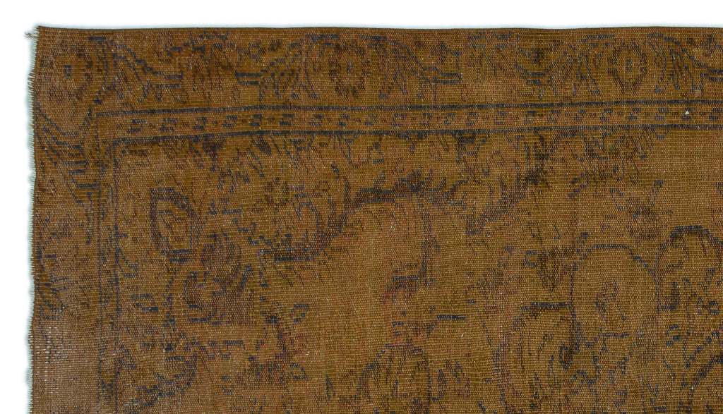 Brown Over Dyed Vintage Rug 4'10'' x 8'8'' ft 148 x 263 cm