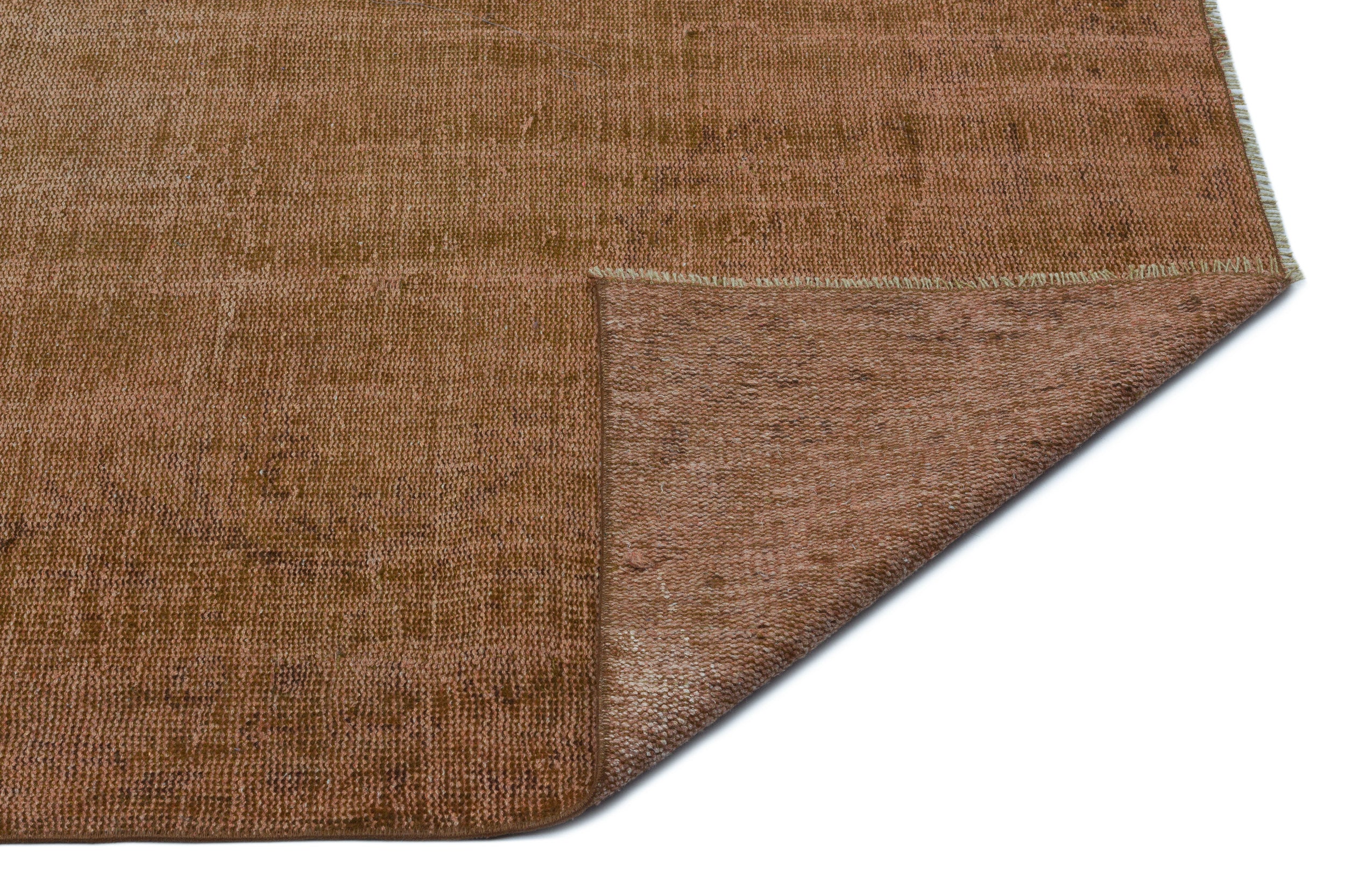 Brown Over Dyed Vintage Rug 5'6'' x 8'7'' ft 168 x 262 cm