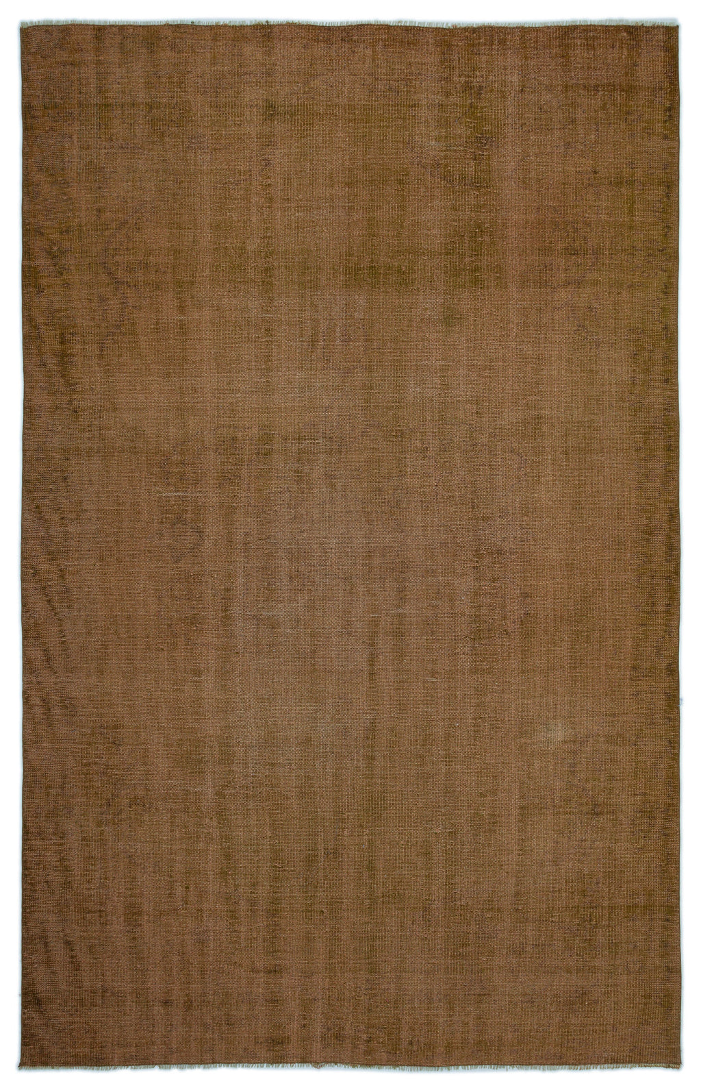 Brown Over Dyed Vintage Rug 5'6'' x 8'7'' ft 168 x 262 cm