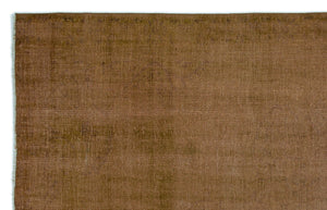 Brown Over Dyed Vintage Rug 5'6'' x 8'7'' ft 168 x 262 cm