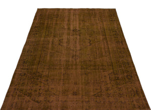 Brown Over Dyed Vintage Rug 4'8'' x 7'10'' ft 143 x 238 cm