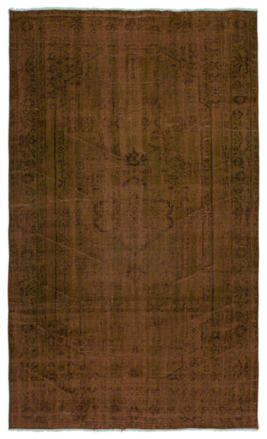 Brown Over Dyed Vintage Rug 4'8'' x 7'10'' ft 143 x 238 cm