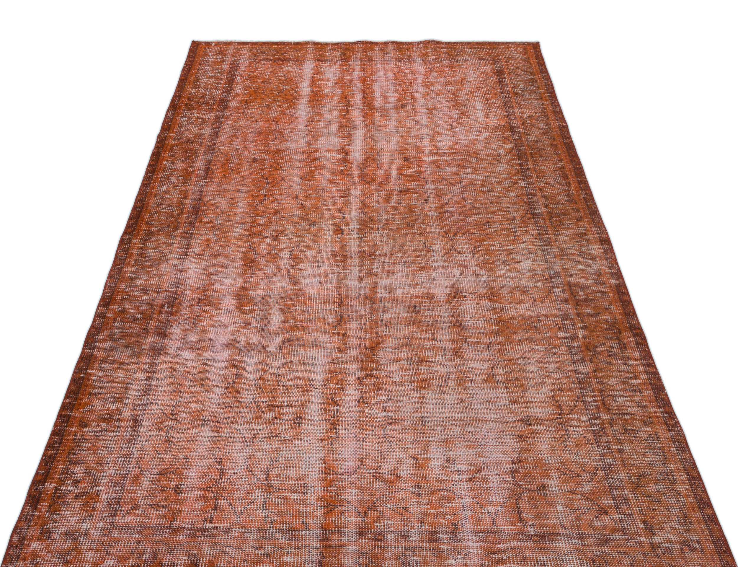 Brown Over Dyed Vintage Rug 4'6'' x 8'0'' ft 137 x 244 cm