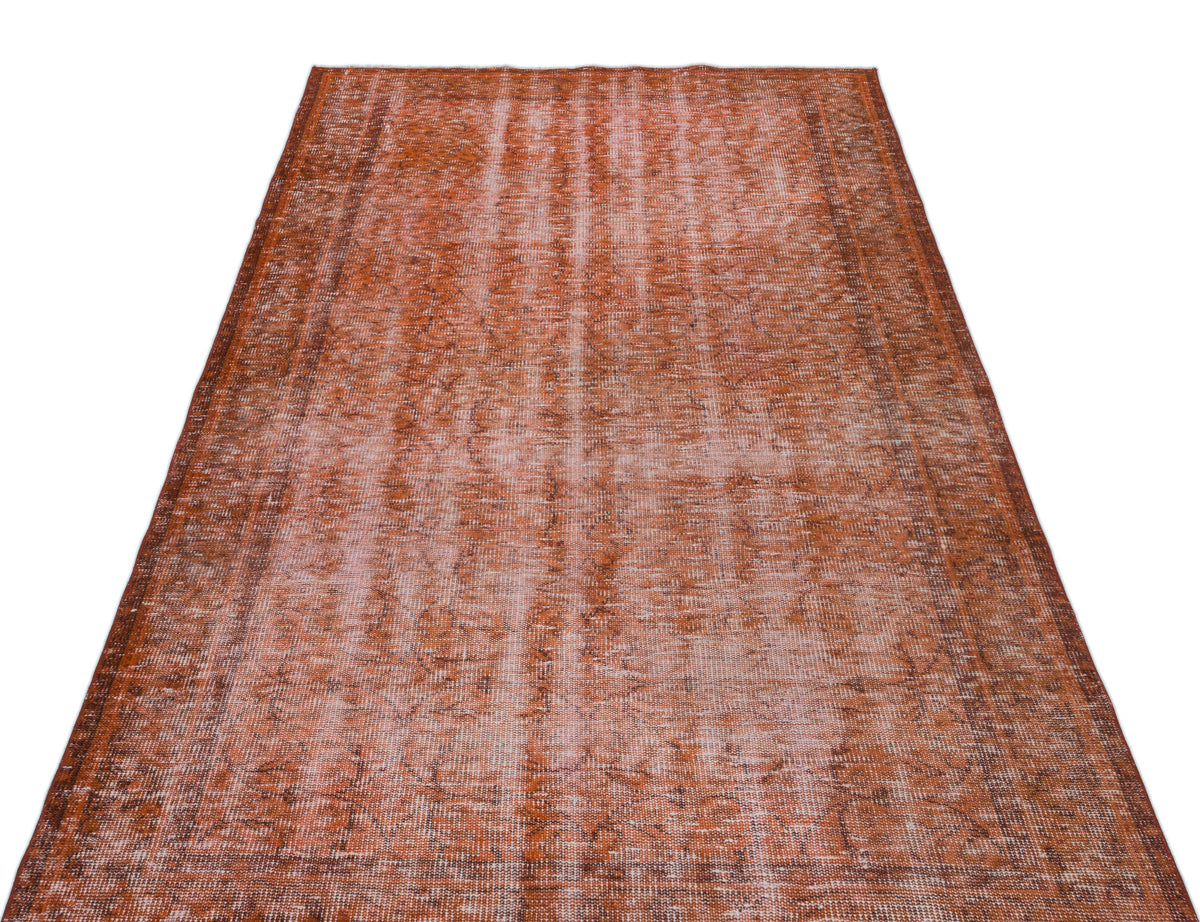 Brown Over Dyed Vintage Rug 4&#39;6&#39;&#39; x 8&#39;0&#39;&#39; ft 137 x 244 cm