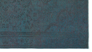 Blue Over Dyed Vintage Rug 4'9'' x 8'10'' ft 146 x 268 cm
