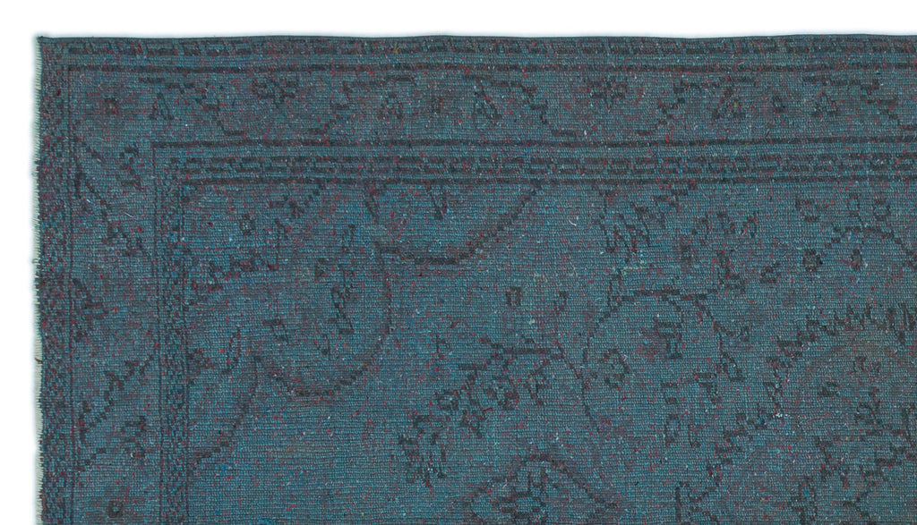 Blue Over Dyed Vintage Rug 4'9'' x 8'10'' ft 146 x 268 cm