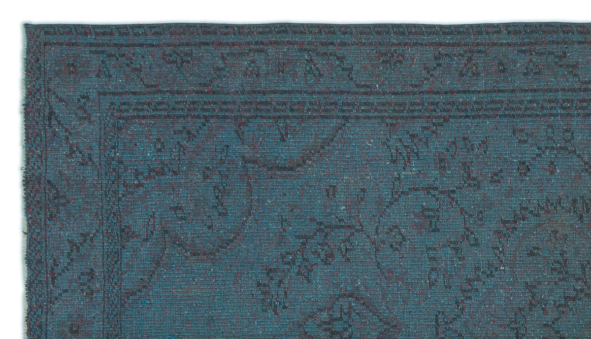 Blue Over Dyed Vintage Rug 4&#39;9&#39;&#39; x 8&#39;10&#39;&#39; ft 146 x 268 cm